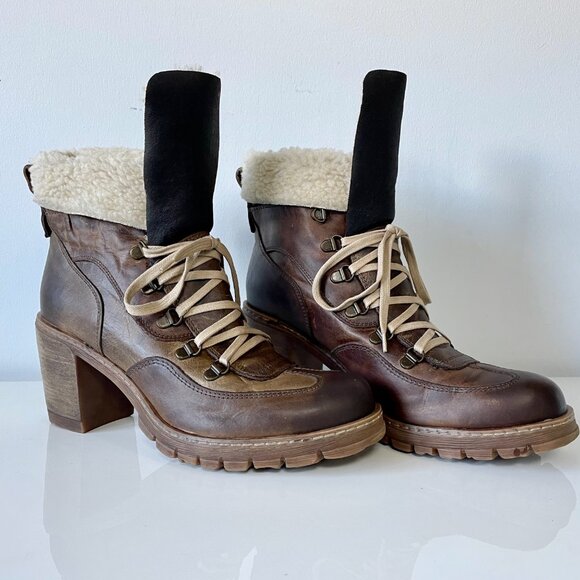 Ladies "Locale" Brown Leather Lace-Up Ankle Boots - Picture 4 of 16